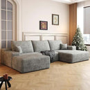 108" Sectional Couches for Living Room Modern Modular Sofa with L-Shape Couchs Upholstered Boneless Couch Deep Seat Sectional Couch with Chaise (Grey, Right Facing Chaise+2Seaters+1Ottoman) by CozyNest Decor