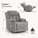 Rocker Swivel Recliner Chair for Adults, Overstuffed Large Manual Recliner Glider with Massage and Heat, Comfy Soft Fabric Living Room Reclining Sofa Chair(Lime Gray) by CozyNest Decor