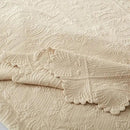 MarCielo 3-Piece 100% Cotton Oversized Bedspread Lightweight Quilt Coverlet Embroidery Farmhouse Bedding Set(TL Beige,Oversized King (118"x106")) by CozyNest Decor