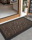 DEXI Front Door Mat Outside Entrance, Heavy Duty Non Slip Low Profile Doormat for Entryway, Trap Dirt and Moisture Welcome Mats, Easy Clean, Patio, Garage, 4x2, Brown by CozyNest Decor