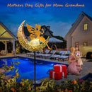 Fairy Moon Solar Lights Outdoor Garden Gifts for Mom Yard Decorations Stakes Lights, Waterproof LED Outside Backard Decor, Lawn Patio Ornaments, Mothers Day Birthday Gifts for Mom (Gold,1Pack) by CozyNest Decor