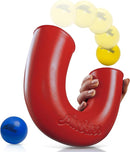Original pindaloo Skill Game with 2 balls- Gifts for Kids and adults Indoor & Outdoor Games, Ball Toys for, Teen, & Girls- Gift Ideas for Teens, Fun Stuff Party, Develops Motor & Juggling Skills - Red by TinyTreasures Baby Boutique