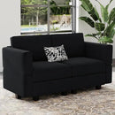 Belffin Modular Loveseat Sofa Couch with Storage Seats Velvet 2 Seater Love Seats for Small Spaces Black by CozyNest Decor