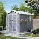 Aoxun 6X8 FT Resin Outdoor Storage Shed with Floor, Plastic Garden Shed with Lockable Door and Window, Tools House to Store Patio Furniture, Bike Accessories, Garbage Can and Lawn Mower - Grey by GreenHaven Gardens