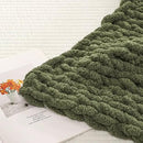 WESHIONGOO Chunky Knit Blanket Throw 50"×60" Knitted Throw Blankets for Couch Bed Fluffy Soft Blanket with Jumbo Chenille Yarn Thick 100% Handmade (Olive Green) by CozyNest Decor