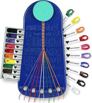 Choose Friendship Bracelet Making Kit – 20 Pre-Cut Threads, Portable Loom with Storage, Makes 8 Bracelets, Craft Gift for Kids Ages 8+, Dark Blue “Blueberry” by TinyTreasures Baby Boutique