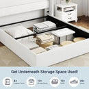 Allewie Full Size Velvet Lift Up Storage Bed, Modern Wingback Headboard, Hydraulic Support, No Box Spring Needed, White by CozyNest Decor
