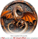 Wooden Puzzles for Adults, Mechanical Dragon Wooden Jigsaw Puzzle for Adults, Wood Puzzles Adult, Unique Animal Shape, Gifts for Friends and Family, Wall Art Canvas Puzzle (XL -17.3*17.2in -550 pcs) by TinyTreasures Baby Boutique