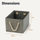 Amazon Basics Foldable Storage Bins with Rope Handles, Charcoal, Large, Pack of 3 by CozyNest Decor