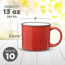DISCOUNT PROMOS Ceramic Campfire Coffee Mugs 13 oz. Set of 10, Bulk Pack - Perfect for Tea, Espresso, Cappuccino, Hot Cocoa - Red by TinyTreasures Baby Boutique