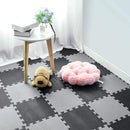 qqpp EVA Rubber 18 Tiles Interlocking Puzzle Foam Floor Mats - Baby Play Mat for Playing | Exercise Mat for Home Workout. Black, Gray. QC-DLb18N by TinyTreasures Baby Boutique