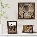 Vittanly 12x12 Picture Frames Set of 9, Shatter Resistant Plexiglass, Display 8x8 Pictures with Mat or 12x12 without Mat, Photo Frames for Wall Mount, Engineered Wood, Brown by CozyNest Decor