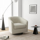Swivel Barrel Accent Chair, Modern Round Linen Arm Chair for Living Room, Bedroom, Comfy Club Reading Chairs for Adults（Linen Fabric, Beige, Set of 2 by CozyNest Decor