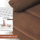 Rocker Recliner Chair, Overstuffed Manual Rocking Recliner for Adults, Upholstered Comfy Soft Fabric Living Room Reclining Sofa Chair (Brown Fabric) by CozyNest Decor