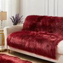 AMTOVO Faux Fur Sheepskin Rug for Living Room, 4 x 6 ft Burgundy Fluffy Area Rug for Bedroom, Playroom, Luxury Room Decor, Rectangle by CozyNest Decor