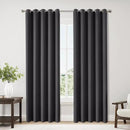 ChrisDowa Blackout Curtains 70 inches Wide for Bedroom - 2 Panels Set Extra Wide Grommet Thermal Insulated Room Darkening Curtains for Living Room (Dark Grey, 70 x 84 Inch) by CozyNest Decor