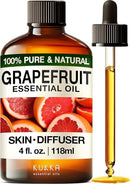Kukka Grapefruit Essential Oil for Skin - 4 Fl Oz - 100% Natural Aromatherapy Grapefruit Oil for Diffuser & Hair - Soap Making Scent & DIY by CozyNest Decor
