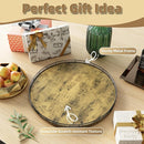 Lazy Susan Turntable Organizer for Table Top, 21’’ Round Wooden Lazy Susan for Cabinet Kitchen Countertop Pantry Dining Coffee Table for Condiments Spices, Rustic Bathroom Vanity Tray for Soap Candle by CozyNest Decor