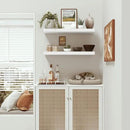 Floating Shelves for Wall 24 inchs Long, 9.1” deep x 1.5” Wall Shelf for Bedroom, Bathroom, Living Room, Kitchen, Office Home Decor, Deep Wood Shelves with Invisible Brackets, Set of 2 White