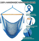 JoyView Hammock Chair with Spreader Bar Caribbean Hammock Swing Chair 300 LBS Weight Capacity XL Rope Hanging Chair for Outdoor Indoor Garden Yard - Light Blue by GreenHaven Gardens