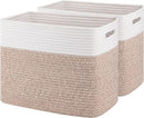 OIAHOMY Storage baskets for Shelf, Toy Storage Basket, Collapsible Storage Bins, Blanket Basket Living Room, Closet Storage for Bedroom, 15 x 9.8 x 11.8 Inches-Pack of 2-Brown, FSB-H-P-02 by TinyTreasures Baby Boutique