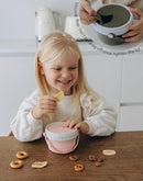 No Spill Silicone Toddler Snack Containers, Detachable Silicone Flap for Filling&Cleaning, Crumb-Free Hard Plastic Screw Travel Lid, Ultra-Soft for Baby Kids Hand In-Out, Snack Cup Holder 12 oz by TinyTreasures Baby Boutique