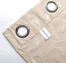 MIUCO Floral Embroidery Semi Sheer Curtains Faux Linen Grommet Window Curtains for Bedroom 52 x 63 Inch 2 Panels, Linen by CozyNest Decor
