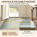 Washable Area Rugs 8'x10' Non-Slip Modern Abstract Soft for Living Room Entryway Bedroom Nursery, Print Pattern, Teal Blue Taupe by TinyTreasures Baby Boutique
