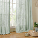 LAMIT Light Sage Linen Curtains 90 Inch for Bedroom, Bronze Grommet Linen Textured Semi Sheer Curtains Light Filtering Drapes for Living Room/Farmhouse, 2 Panels, 52 x 90 Inch by CozyNest Decor
