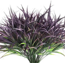 Ouddy Decor 16 Bundles Artificial Plants Outdoor Fake Grass Greenery Stems UV Resistant Faux Plastic Shrubs for Autumn Garden Pathway Front Porch Home Harvest Thanksgiving Halloween Decor, Purple by GreenHaven Gardens