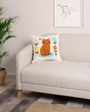 katre home madame & textile Cat Throw Pillow Cover – 100% Cotton Embroidered Decorative Cushion Case 18x18 – Handmade Punch Needle Pillow for Sofa, Bed, Couch or Gift for Cat Lovers by CozyNest Decor