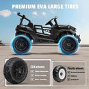 24V 2 Seater Ride on Car Truck, 4x200W, EVA Tires, 4WD/2WD, Rainbow Lights, Remote Control, Shock Absorbers, Bluetooth, Ride On UTV Toy for Kids Ages 3-8, Black by TinyTreasures Baby Boutique
