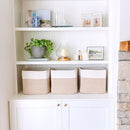 NaturalCozy 13x15x13 Kallax Storage Cubes Bins, 3 Pack | Cotton Rope Cube Storage Bin Woven Baskets for Organizing | Kallax Insert Storage Baskets for Shelves Organizer, Kids Toy, Closet Baby Nursery by TinyTreasures Baby Boutique
