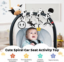 Spiral Car Seat Baby Toys 0-6 Months, Infant Carseat High Contrast Sensory Toys Hanging Stroller Accessories, Newborn Gifts for Baby Boys Girls Essentials, Cute Black and White Cow by TinyTreasures Baby Boutique