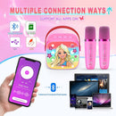 Princess Mini Karaoke Machine Toys: Kids Toys Girls Birthday Gifts Age 3-12+ LED Portable Bluetooth Speaker with 2 Wireless Microphone Gift Toy for 4 5 6 7 8 9 Years Old Girl Boy Kid Adult by TinyTreasures Baby Boutique