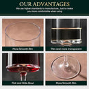 Premium Crystal Wine Glasses - Hand Blown, Thin Rim, Long Stem, Square Unique Design - Set of 4, 15oz - Perfect for Men or Women, Wedding, Anniversary, Christmas, Birthday Gift by CozyNest Decor