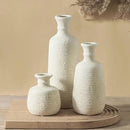 Ceramic Vase Set of 3, Neutral Rustic Vases Home Decor Farmhouse Decorative Vase Whitewashed Pottery Decor Boho Modern for Table Mantel Entryway Bookshelf Living Room Kitchen Bathroom Bedroom - White by CozyNest Decor