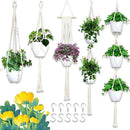 IGaiety Macrame Plant Hanger 5 Pcs Indoor Outdoor Hanging Plant Holders Handmade Plant Hangers Cotton Rope Planters with 5 Pcs Ceiling and S Hooks for Small Plants Pots Boho Home Decor by GreenHaven Gardens