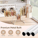 APEXCHASER Clothes Drying Rack, Foldable Drying Rack Clothing, Sturdy Metal Laundry Drying Rack, Height-Adjustable Gullwing, Easy to Fold, Space-Saving, for Indoor Outdoor, White by TinyTreasures Baby Boutique