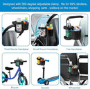 Accmor Universal Cup Holder, Stroller Cup Holder, 360° Rotatable Large Caliber Designed Bottle Holder for Stroller, Bike, Wheelchair, Walker, Scooter by TinyTreasures Baby Boutique