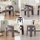 Charcoal Grey Chenille Dining Chairs Set of 6, Modern Barrel Dining Room Chairs Upholstered Accent Chair with Arms and Round Back for Living Room Kitchen Armchair No Assembly Needed by CozyNest Decor