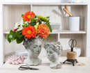 Abbott Collection Goddess Head Planter - Small Cement Indoor and Outdoor Planter Pot - Grecian Woman Statue Head Planter for Flowers and Succulents (Grey, 3.5" Opening) by GreenHaven Gardens