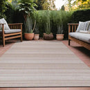Stripe Outdoor Rug 5x7 Washable Outside Carpet for Indoor Patio Porch Waterproof Easy Cleaning Non Shedding Area Rugs Beige 5 x 7 by CozyNest Decor
