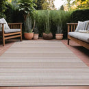 Stripe Outdoor Rug 6x9 Washable Outside Carpet for Indoor Patio Porch Waterproof Easy Cleaning Non Shedding Area Rugs Beige 6 x 9 by CozyNest Decor