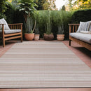 Stripe Outdoor Rug 8x10 Washable Outside Carpet for Indoor Patio Porch Waterproof Easy Cleaning Non Shedding Area Rugs Beige 8 x 10 by CozyNest Decor