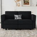 Belffin Modular Loveseat Sofa Couch with Storage Seats Velvet 2 Seater Love Seats for Small Spaces Black by CozyNest Decor