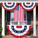 3x6 Ft 4 Pack American Pleated Bunting Fan Flags, Patriotic Half Fan Banner American Flag Decoration Bunting for Outside Red White and Blue Decor Independence Day Memorial Day 4th of july Decorations by GreenHaven Gardens