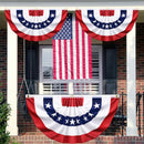 3x6 Ft 3 Pack American Pleated Fan Flag, Patriotic Half Fan Banner American Flag Decoration Bunting for Outside Red White and Blue Decor Independence Day Memorial Day 4th of july Decorations by GreenHaven Gardens
