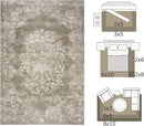 jinchan Vintage Floral 4x6 Area Rugs - Machine Washable Distressed Design Soft Ultra-Thin Low-Pile Non-Slip Carpet for Entryway Kitchen Bedroom Nursery Living Room Dining Room (4x6ft,Brown) by TinyTreasures Baby Boutique