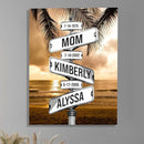 Personalized Gifts for Mom Family Names Street Custom Multi-Name Date of Birth Vintage Street Sign Happy Mothers Day Canvas Wall Art Best Christmas Gifts for Mommy from Daughter Son Children Kids
